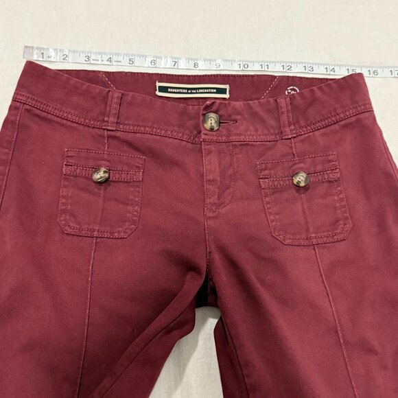 Anthro Daughters of the Revolution Maroon Boot Leg Pants Size 2 - Picture 10 of 10